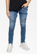 Distressed-Effect Slim-Fit Jeans