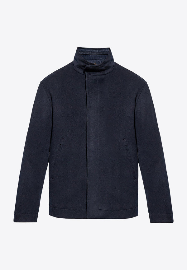 High-Neck Wool Reversible Jacket