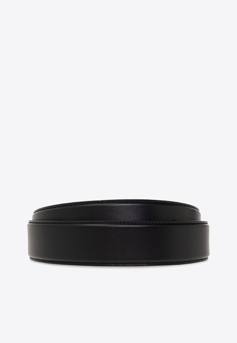 Greca Accent Leather Belt