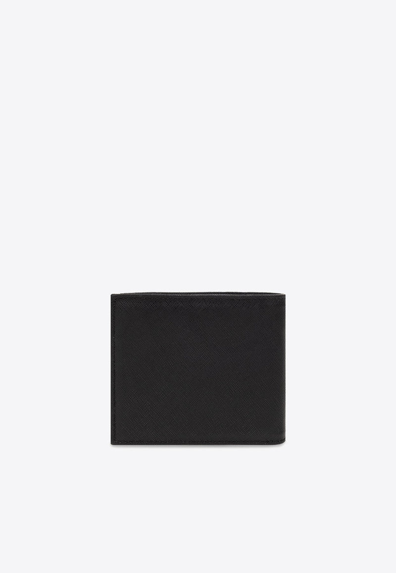Logo Plaque Leather Bi-Fold Wallet