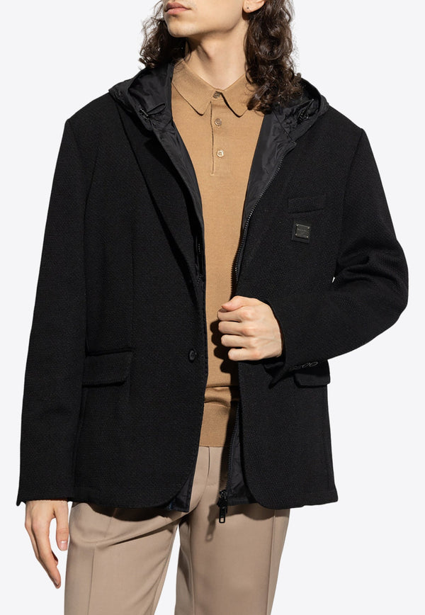 Reversible Hooded Single-Breasted Blazer