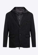 Reversible Hooded Single-Breasted Blazer