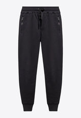 Elasticated-Waistband Drawstring Tapered Sweatpants