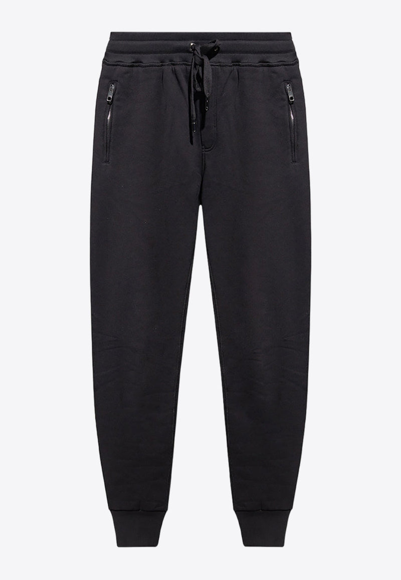 Elasticated-Waistband Drawstring Tapered Sweatpants