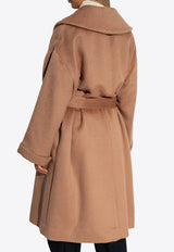 Belted Long-Sleeved Wool Coat