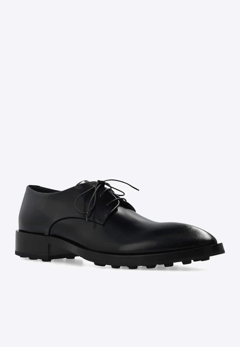 Pointed Leather Derby Shoes
