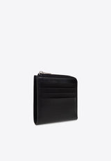 Logo Embossed Leather Zip Wallet