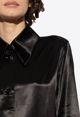 Pointed Collar Satin Shirt