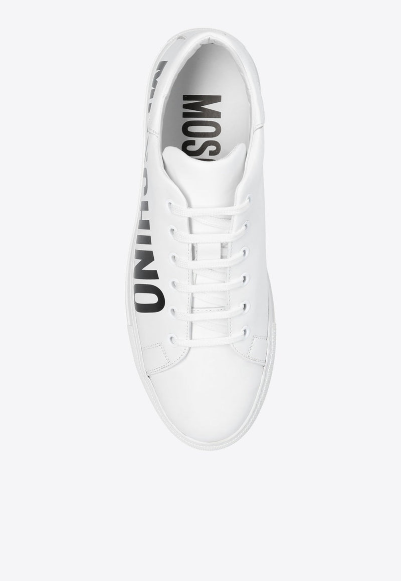 Logo Print Leather Low-Top Sneakers