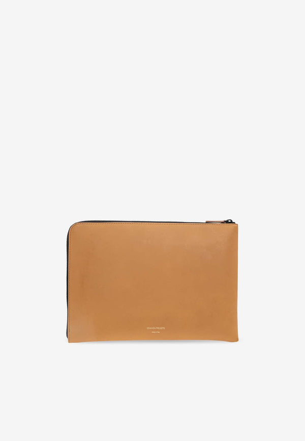 Leather Zip-Around Pouch Bag