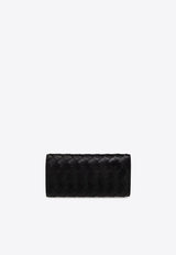 Intrecciato Weave Leather Wallet