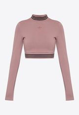 Long-Sleeved Logo Cropped Top