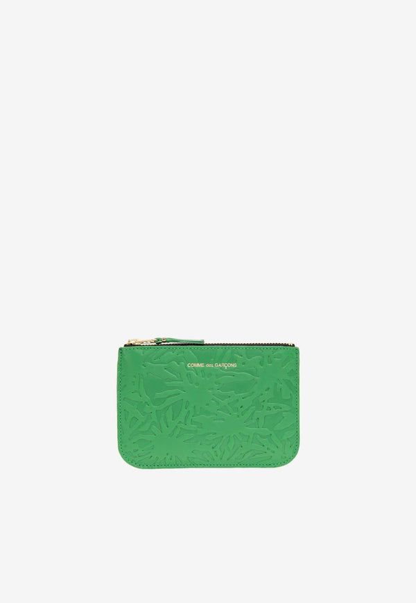 Forest Embossed Leather Zip Wallet