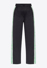 Wide-Leg Track Pants with Side Bands