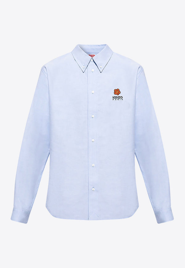 Boke Flower Embroidered Button-Down Shirt
