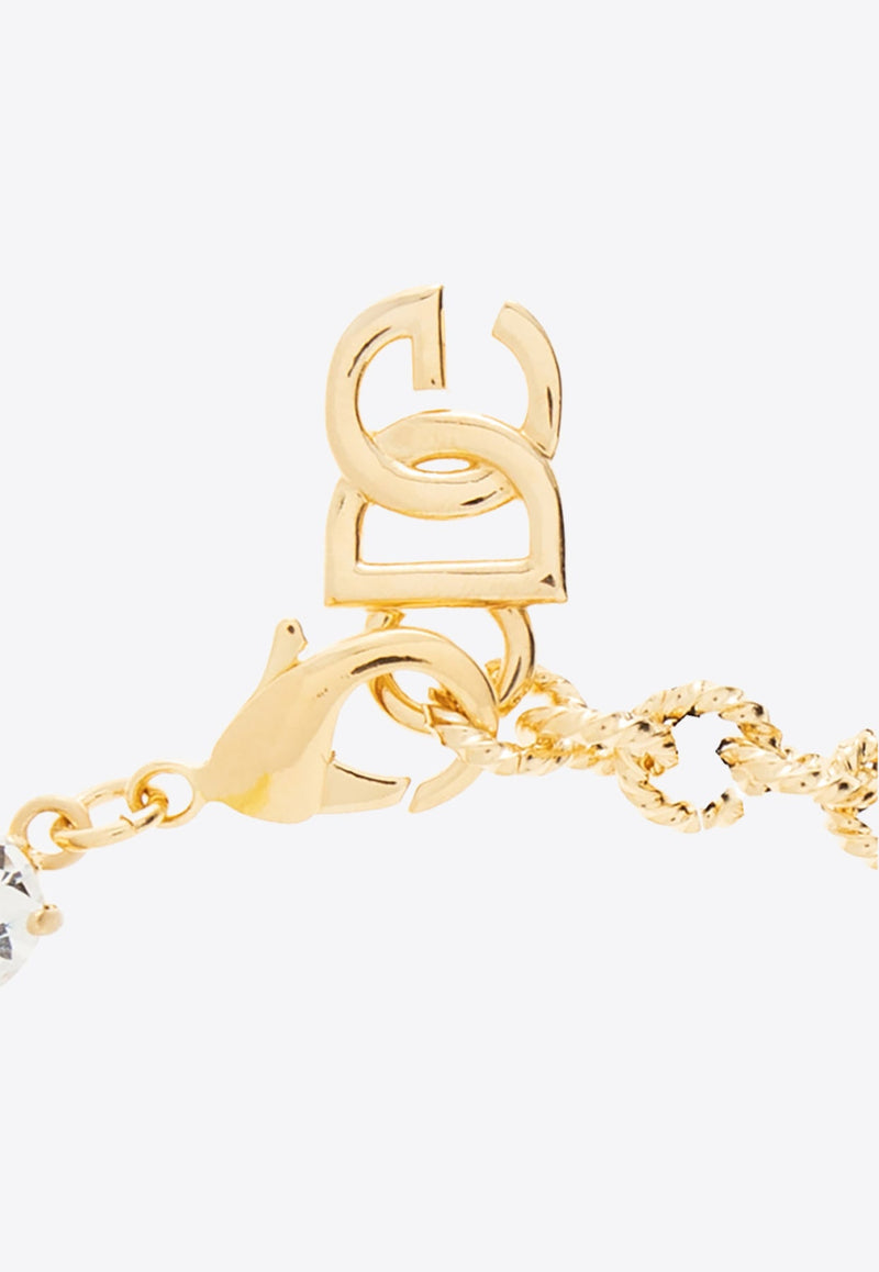 DG Logo Choker Necklace with Rhinestone Embellishments