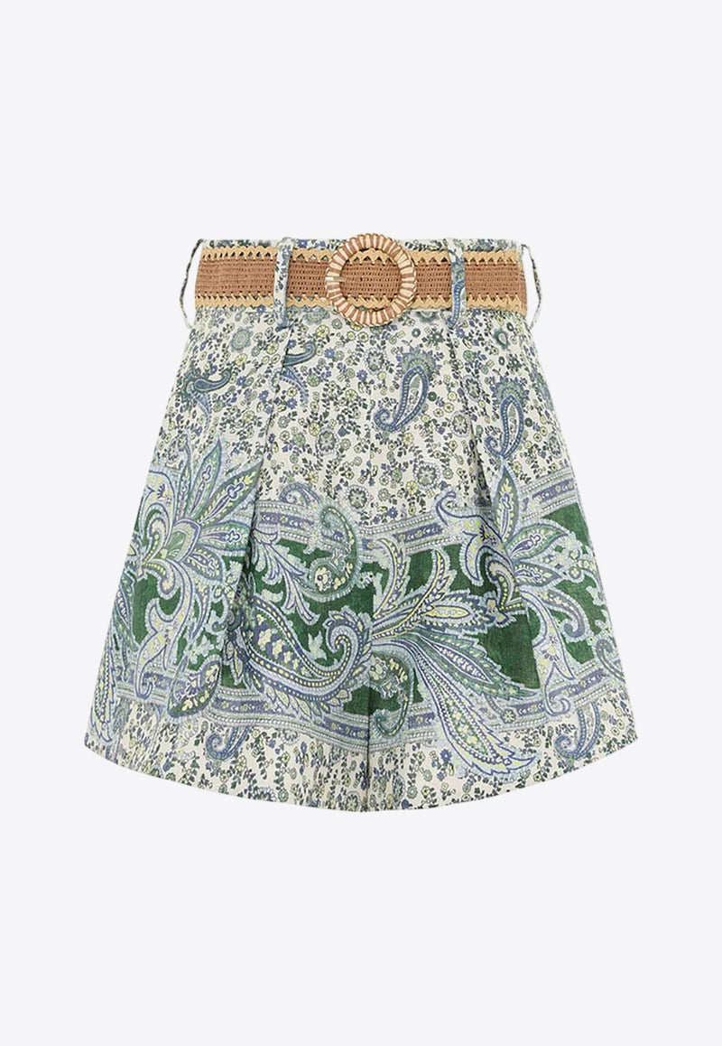 Ottie Paisley Print Tuck Short