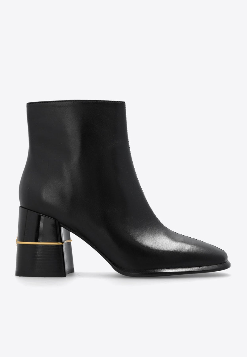 75 Calf Leather Ankle Boots