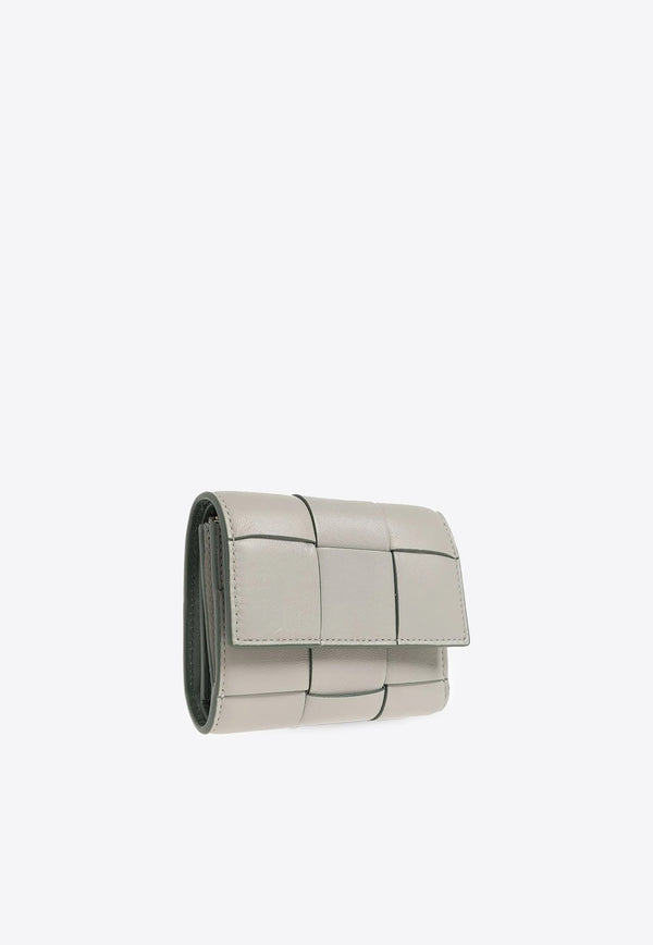 Cassette Tri-Fold Wallet in Intreccio Nappa Leather