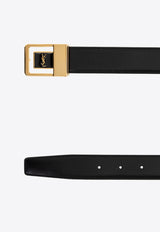 LA 66 Buckle Lacquered Leather Belt