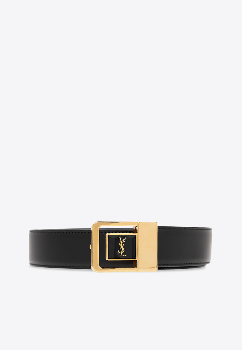 LA 66 Buckle Lacquered Leather Belt