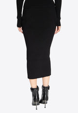 Ribbed Midi Pencil Skirt