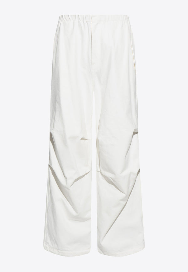 Relaxed-Fitting Cotton Trousers - White