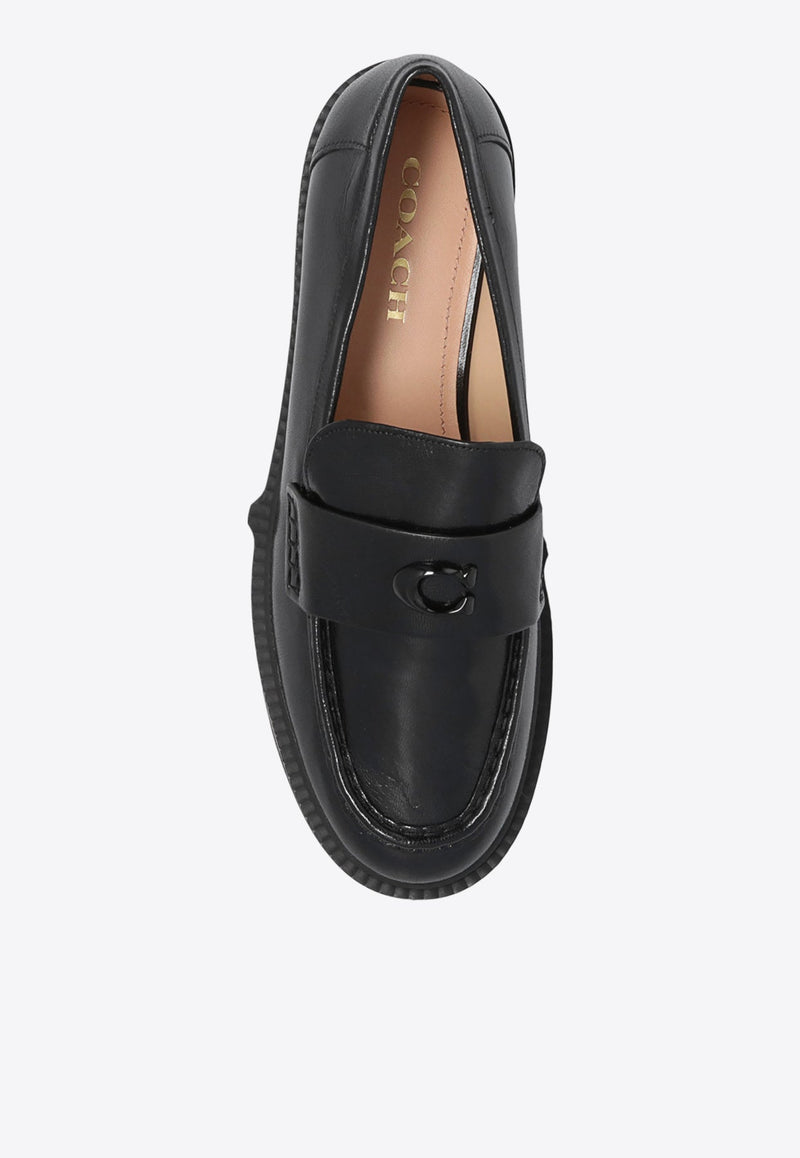 Leah Logo Plaque Leather Loafers