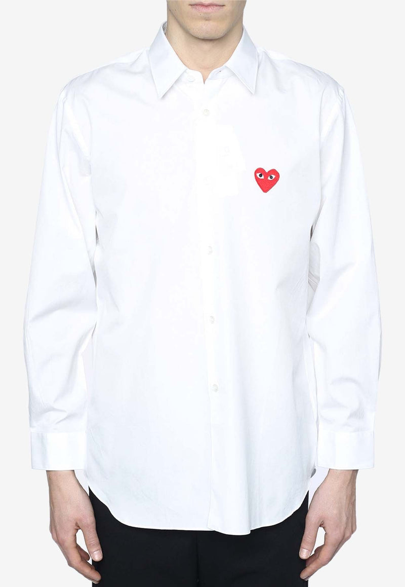 Heart Embroidery Poplin Shirt