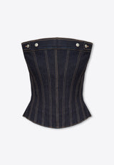 Strapless Flared Denim Corset