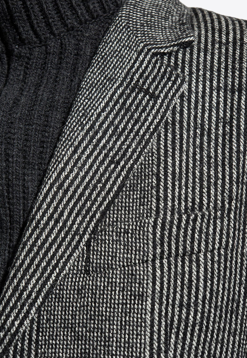 Turtleneck Striped Blazer