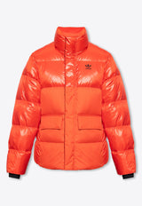 Logo Print Quilted Down Jacket