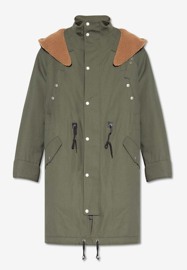 Travel Patches Hooded Parka Jacket