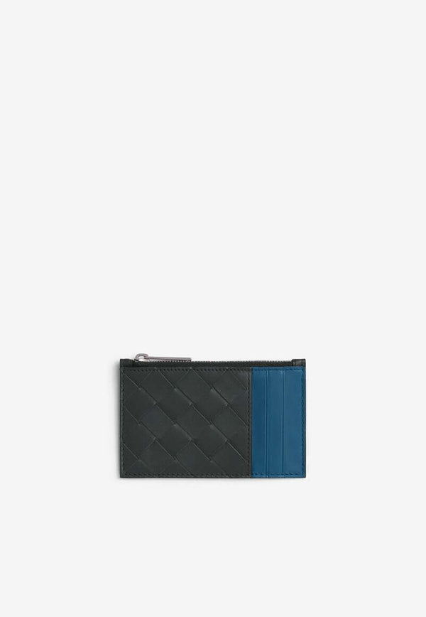 Two-Tone Intrecciato Zipped Cardholder