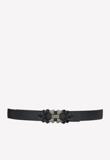 Reversible Gancini Belt with Crystal Trim