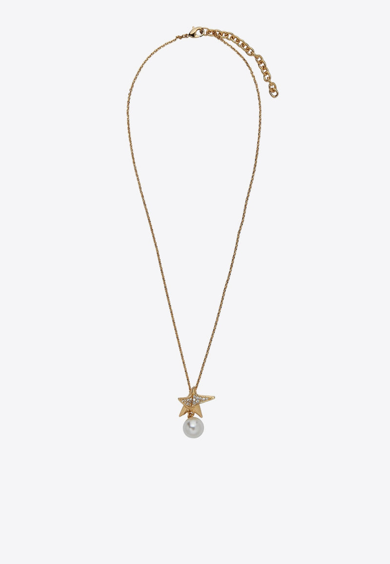 Crystal-Embellished Star Chain Necklace