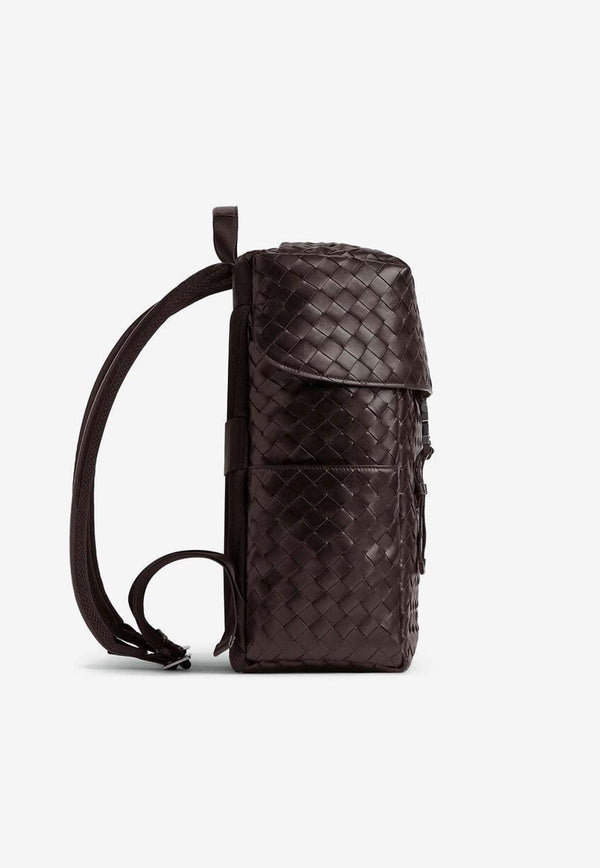 Intrecciato Flap Leather Backpack