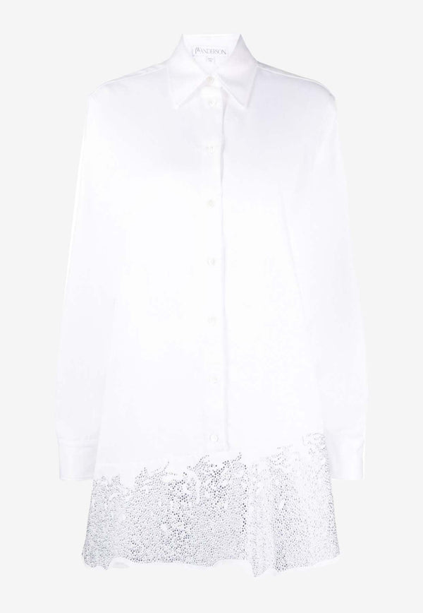 Crystal-Embellished Mini Shirt Dress