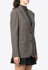 Prince of Wales Check Single-Breasted Blazer