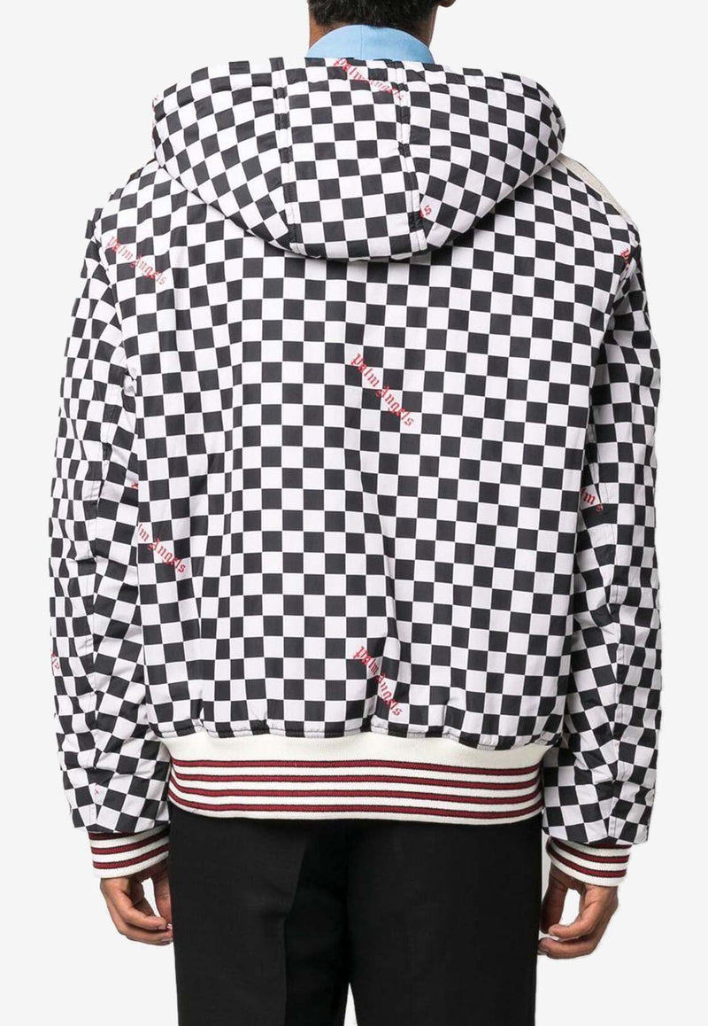 Checked Zip-Up Hoodie
