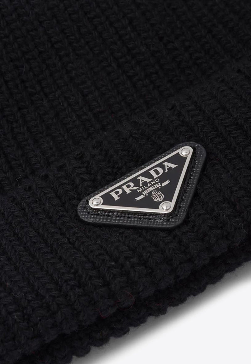 Logo Plaque Wool-Cashmere Beanie