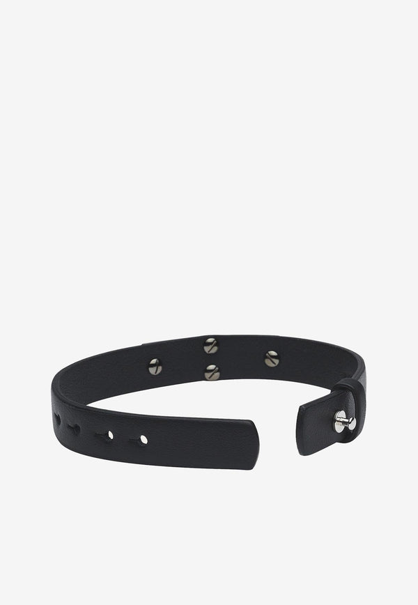 Gancini Leather Bracelet