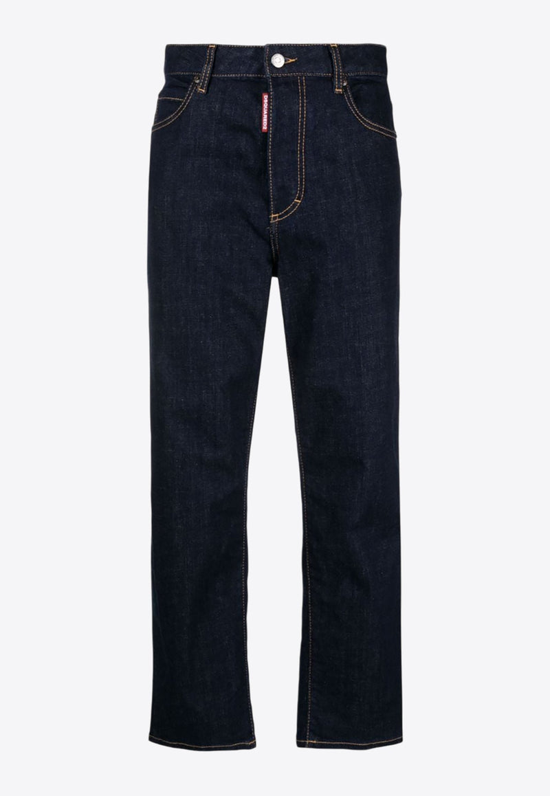 Logo Patch Straight-Leg Jeans