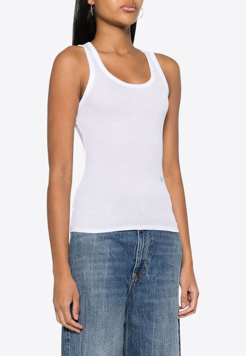 Logo-Embroidered Tank Top - Pure White