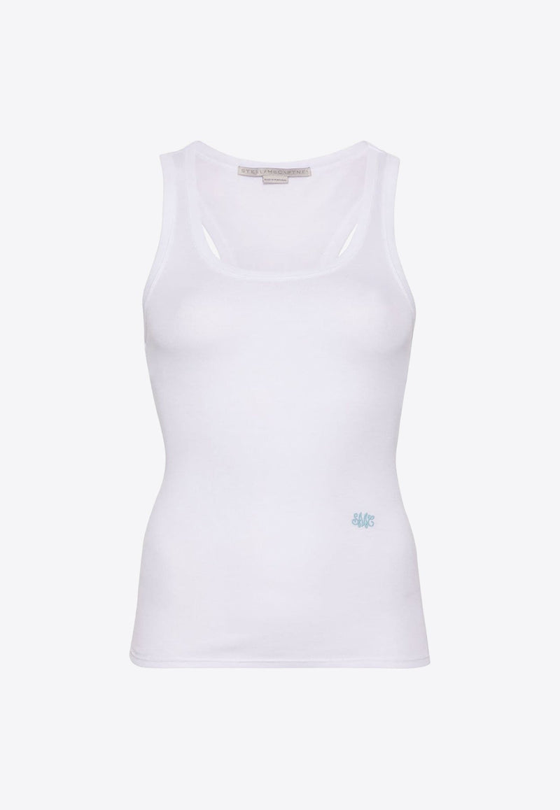 Logo-Embroidered Tank Top - Pure White