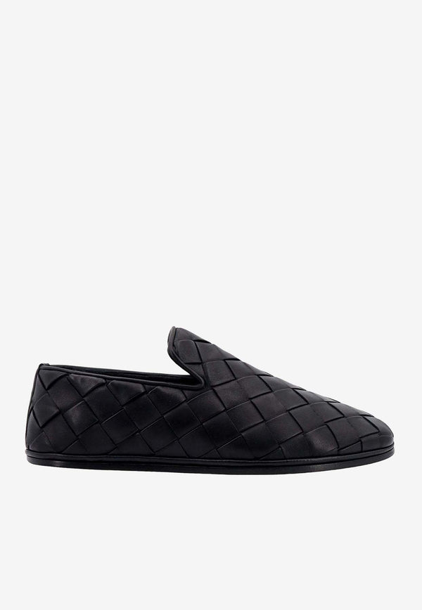 Sunday Padded Intrecciato Leather Loafers