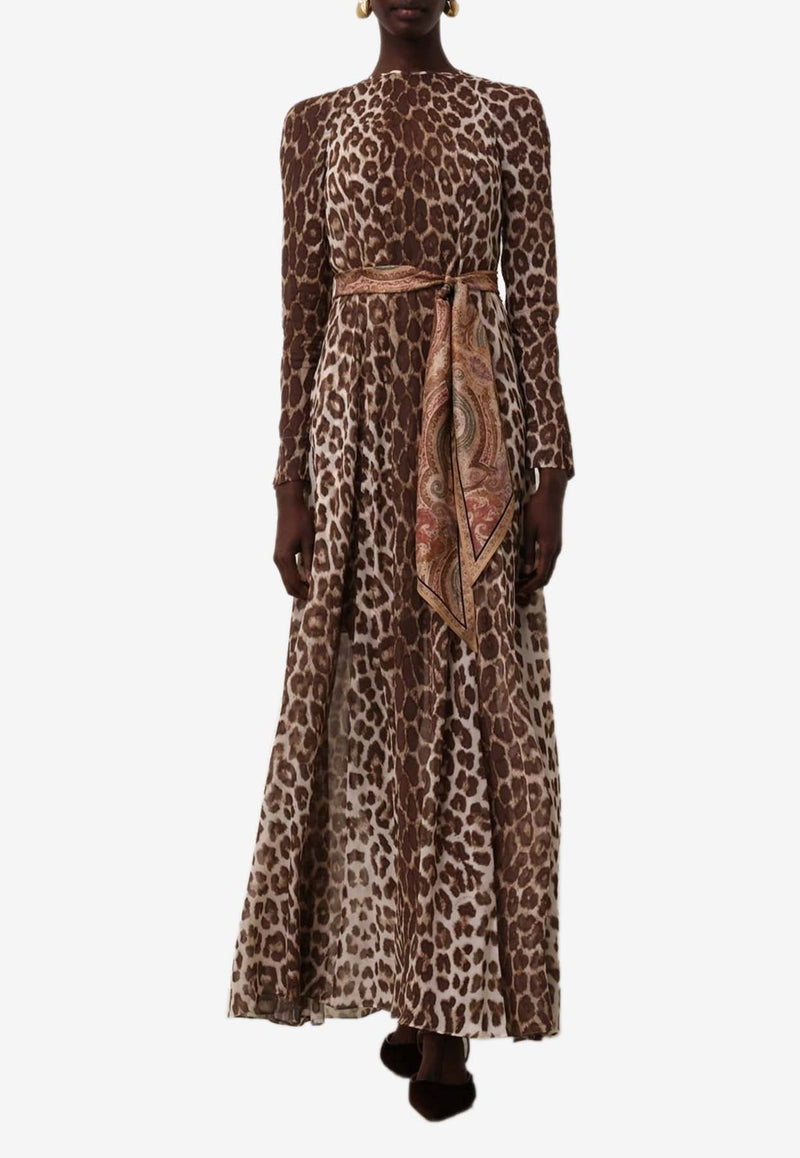 Illustration Leopard Print Maxi Dress