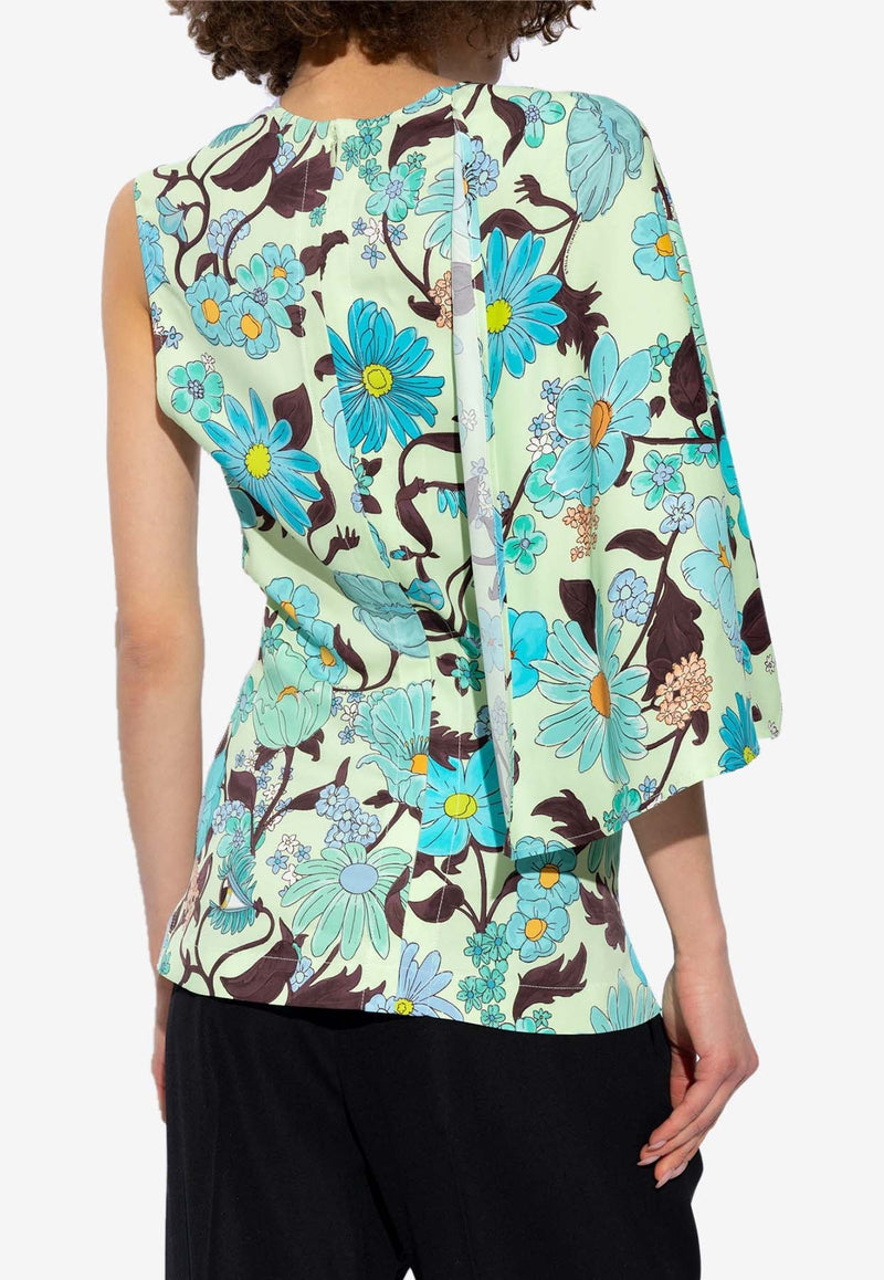 One-Shoulder Floral Top