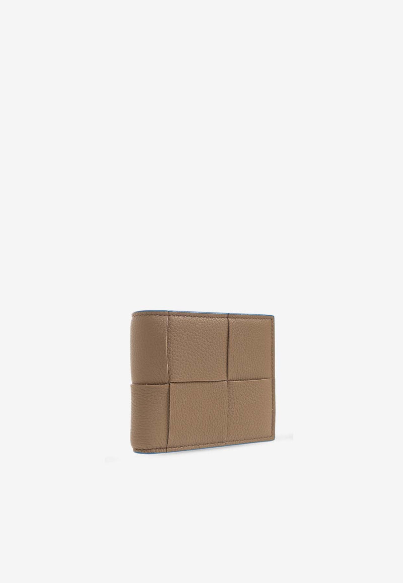 Cassette Bi-Fold Wallet in Intrecciato Leather