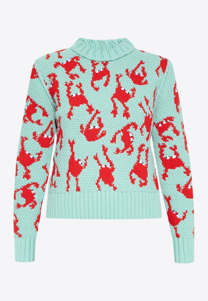 Jacquard Crabs Wool Jumper